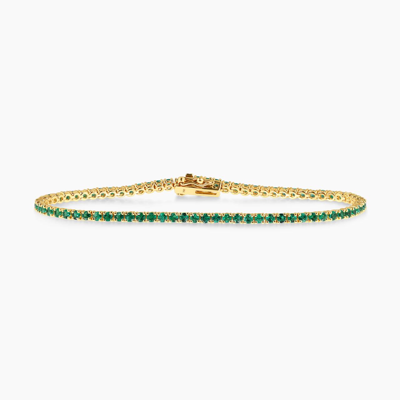 18ct yellow gold emerald bracelet