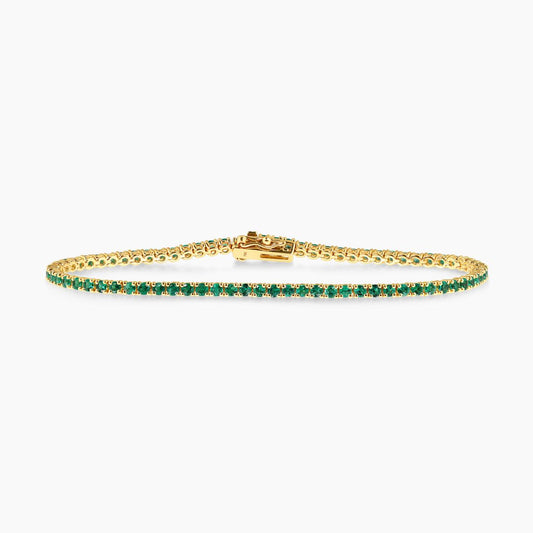18ct yellow gold emerald bracelet
