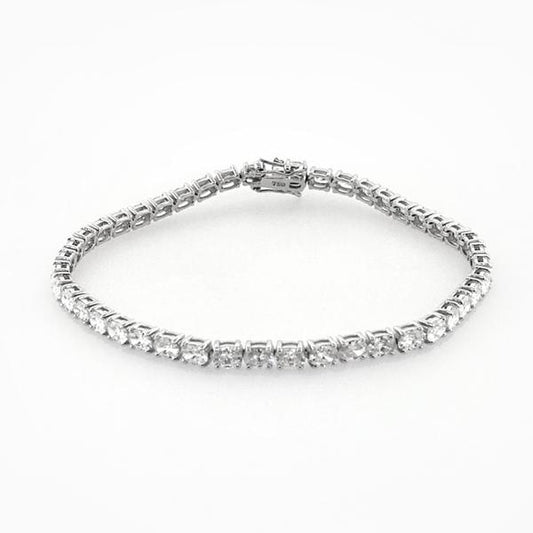 18ct white gold  44=6.14ct oval cut diamond tennis bracelet