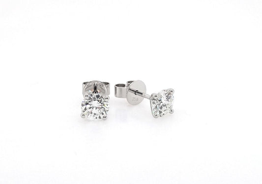 18ct white gold 2=0.82ct round brilliant cut lab grown diamond stud earrings