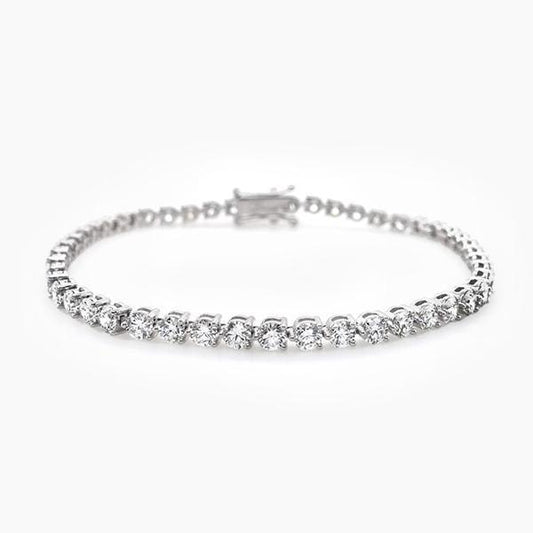 18ct white gold 41 = 6.25ct round brilliant cut lab grown diamonds tennis bracelet