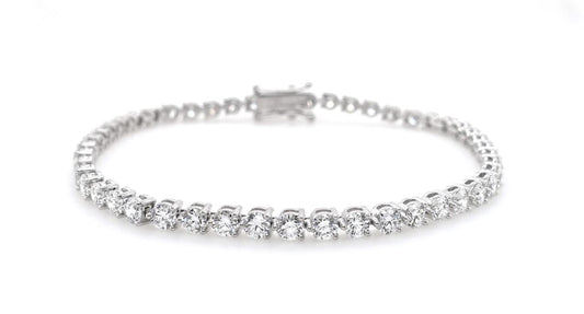 18ct white gold 41 = 6.25ct round brilliant cut lab grown diamonds tennis bracelet