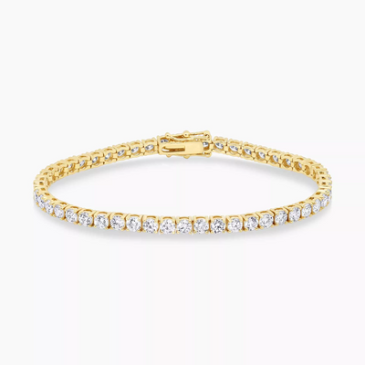 18ct yellow gold Round brilliant cut diamond tennis bracelet