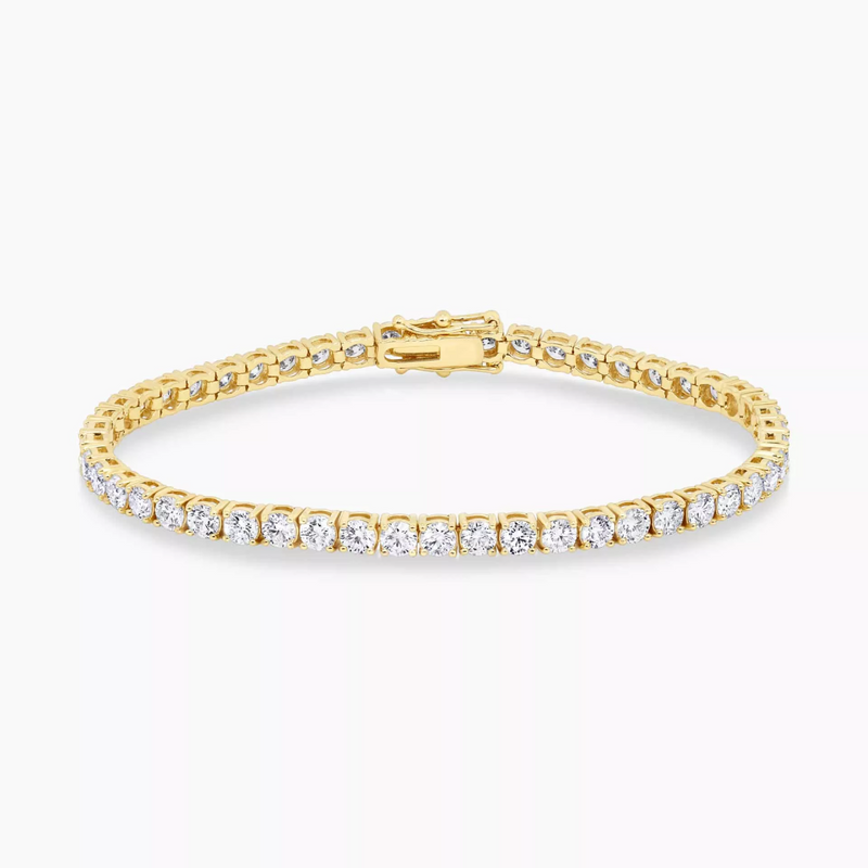 18ct yellow gold Round brilliant cut diamond tennis bracelet