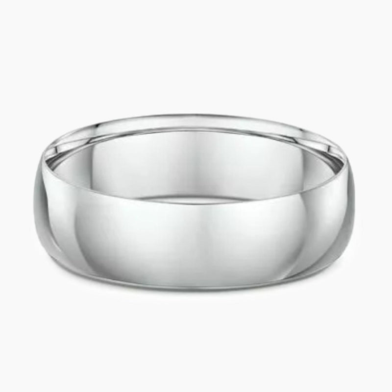 18ct white gold plain 6.20mm rounded wedding ring