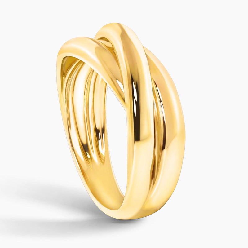 18ct yellow gold twist ring side profile