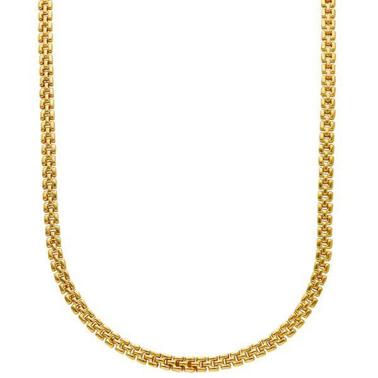 18ct yellow gold 43cm brick link chain with lobster clasp