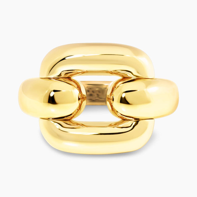 18ct yellow gold link design ring