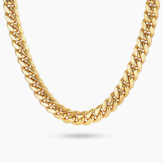 18ct yellow gold 60cm solid flat curb link chain