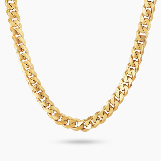 18ct yellow gold 60cm solid flat curb link chain