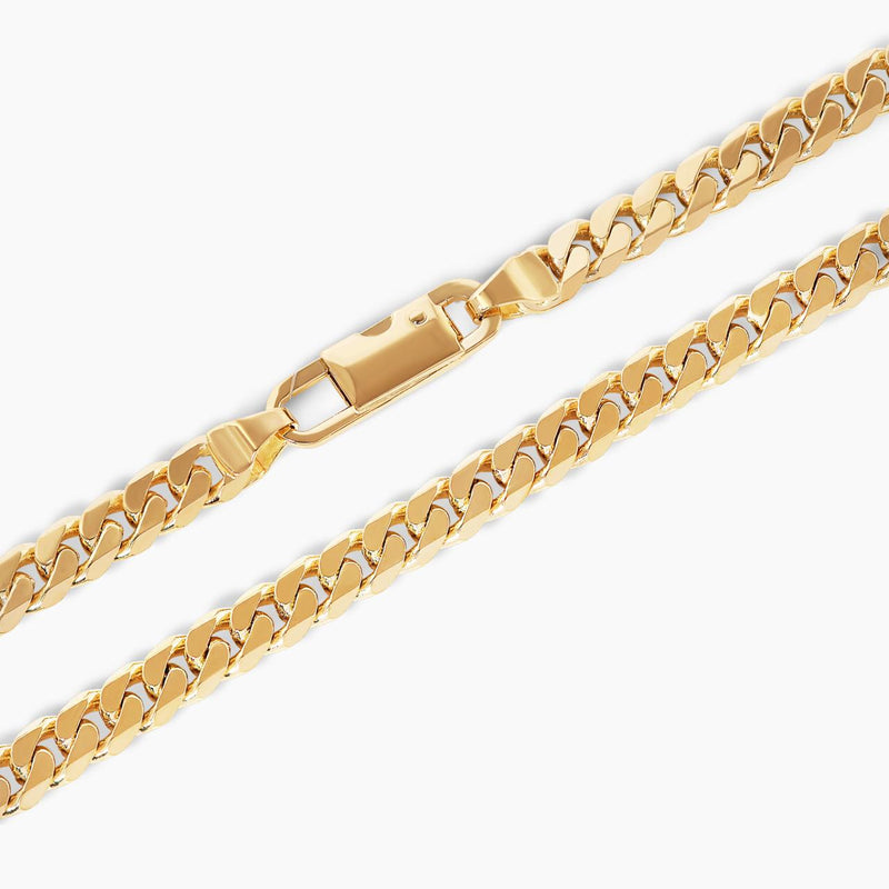 18ct yellow gold 60cm solid flat curb link chain