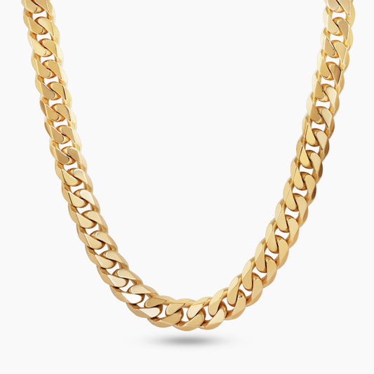 18ct yellow gold 60cm solid flat curb link chain with parrot clasp
