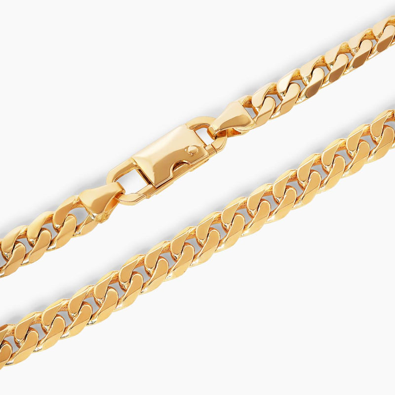 18ct yellow gold 21cm flat curb link solid bracelet