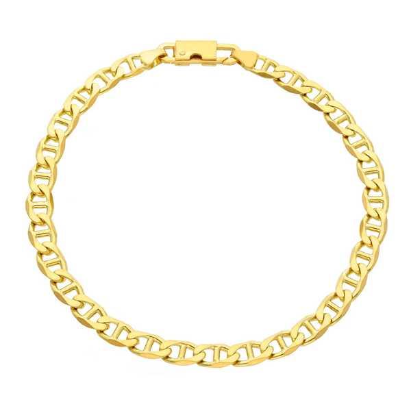 18ct yellow gold 21cm solid Marine link bracelet