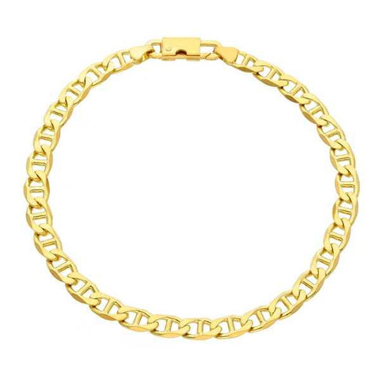 18ct yellow gold 21cm solid Marine link bracelet