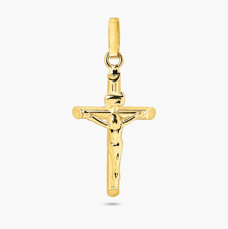 18ct yellow gold crucifix pendant 2.5cm