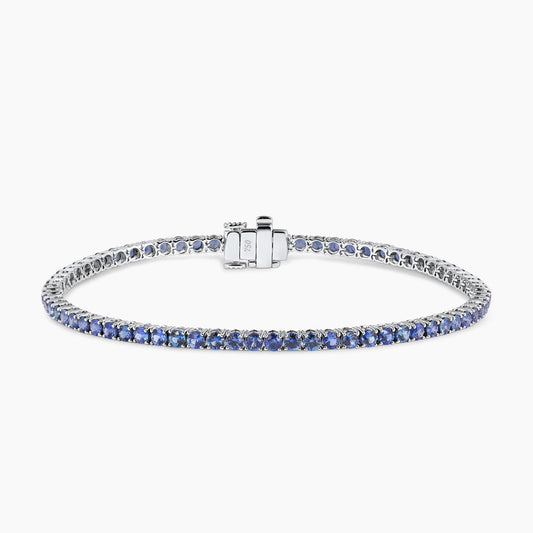 18ct white gold 3.84ct blue sapphire bracelet