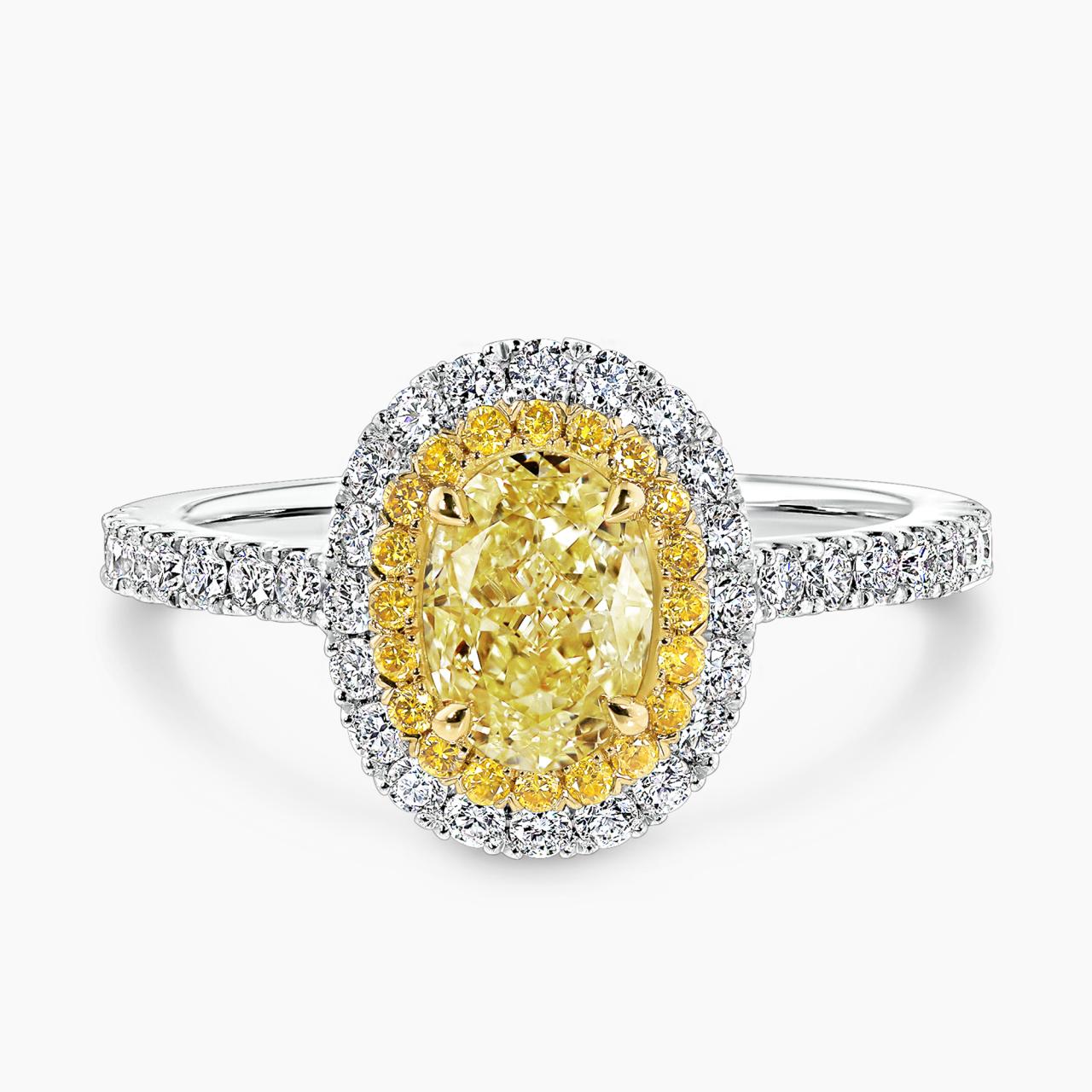 Platinum & 18ct yellow gold 1.04ct FIY oval shape diamond claw set ring