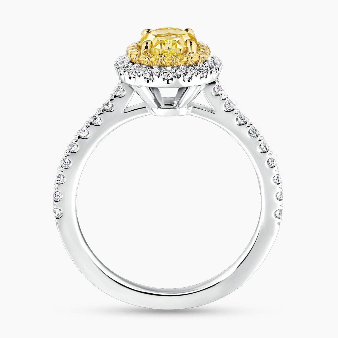 Platinum & 18ct yellow gold 1.04ct FIY oval shape diamond claw set ring