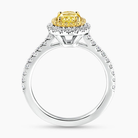 Platinum & 18ct yellow gold 1.04ct FIY oval shape diamond claw set ring