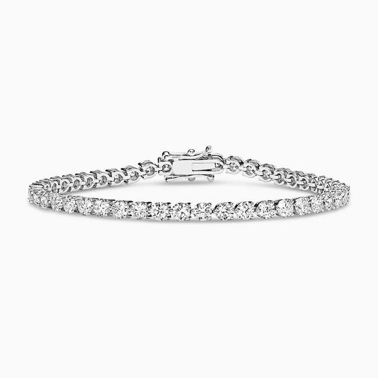 18ct white gold 49=5.43ct round brilliant cut LAB Grown diamond tennis bracelet