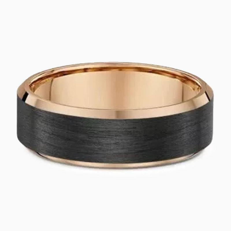 9ct rose gold and carbon ring