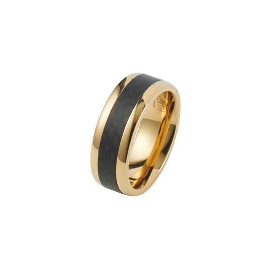 Stainless steel, Ion plated rose gold and carbon fiber dress ring