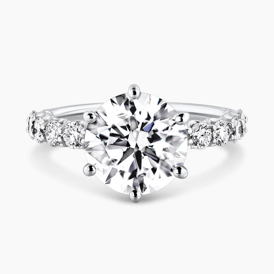 18ct white gold round brilliant cut lab grown diamond engagement ring