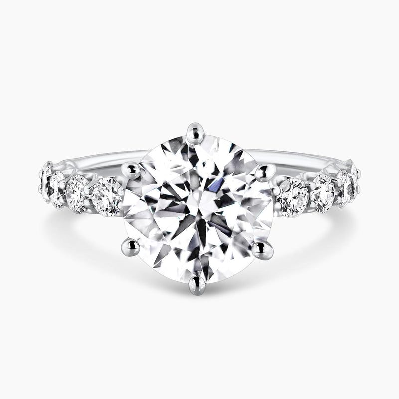 18ct white gold round brilliant cut lab grown diamond engagement ring