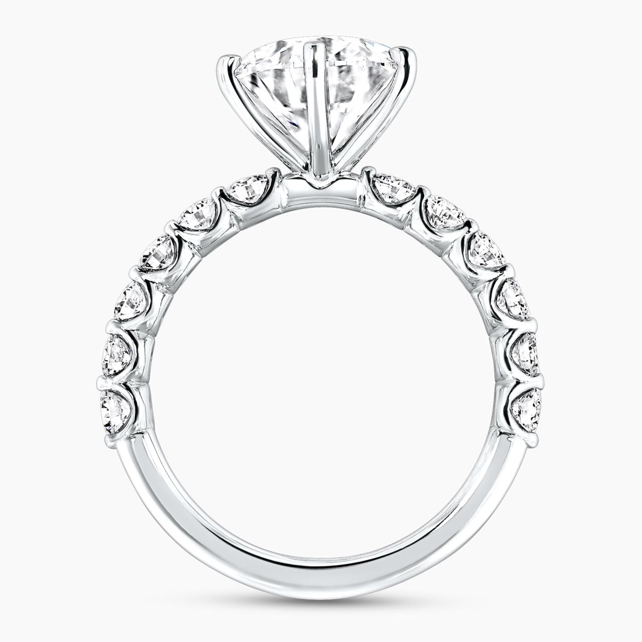 18ct white gold round brilliant cut lab grown diamond engagement ring side profile