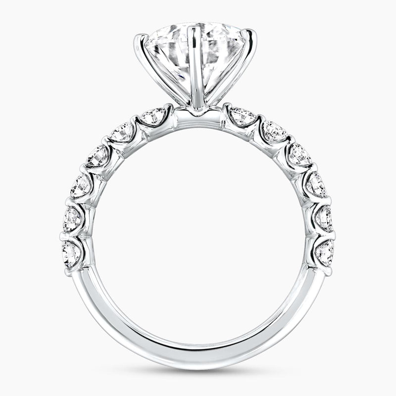 18ct white gold round brilliant cut lab grown diamond engagement ring side profile