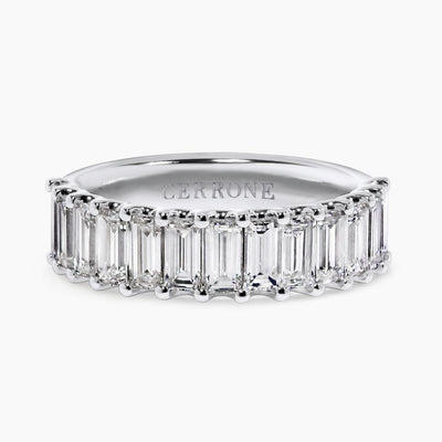 18ct white gold LAB Grown Baguette diamonds ring