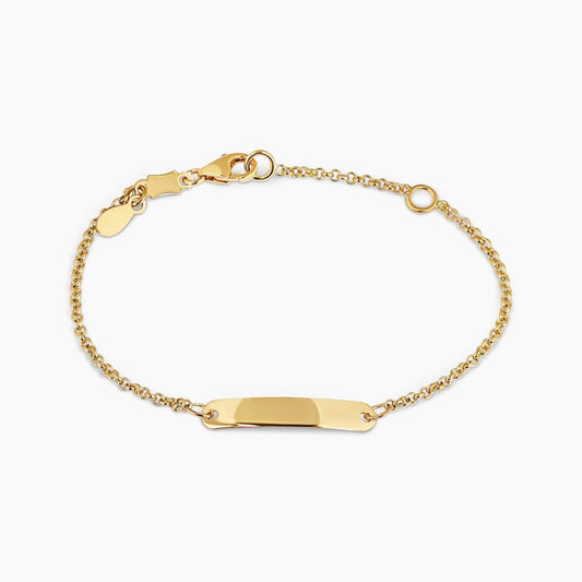 18ct yellow gold baby ID bracelet 14cm