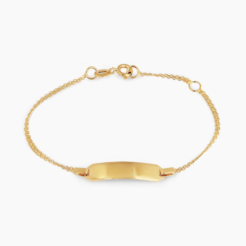 18ct yellow gold baby ID bracelet