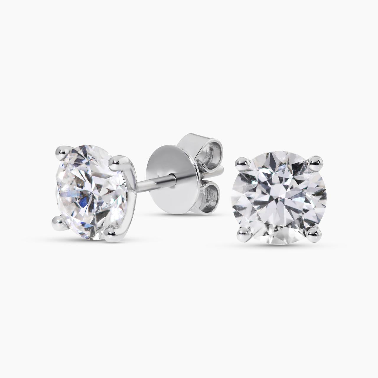 18ct white gold 2=3.00ct E VS1 LAB Grown Diamond stud earrings