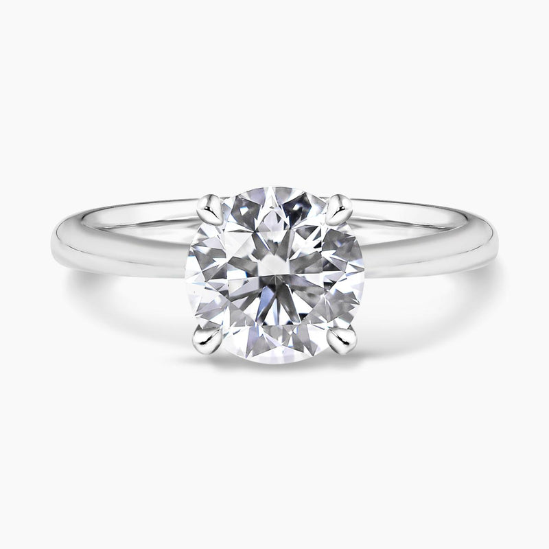 Platinum 2.20ct round brilliant cut diamond four claw solitaire ring