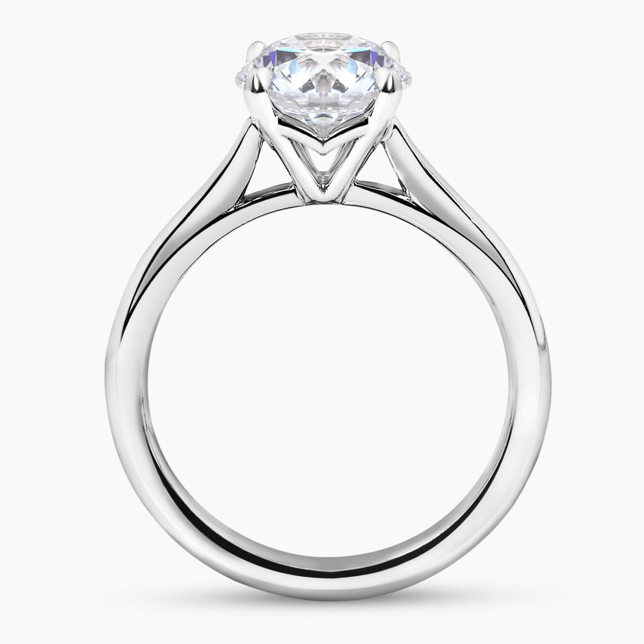 Platinum 2.20ct round brilliant cut diamond four claw solitaire ring