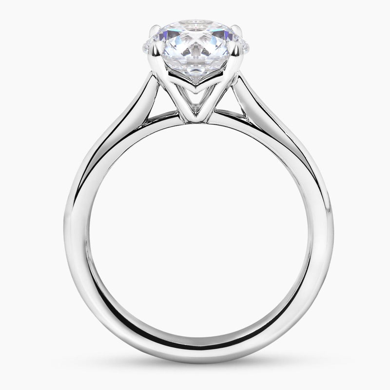 Platinum 2.20ct round brilliant cut diamond four claw solitaire ring side profile