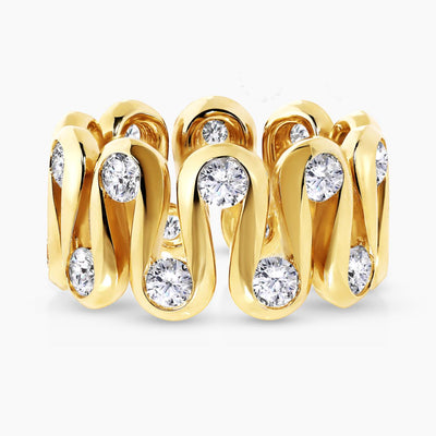 18ct yellow gold Round brilliant cut diamond dress ring