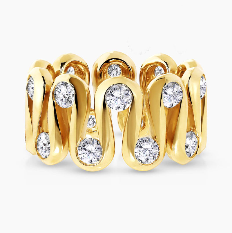 18ct yellow gold Round brilliant cut diamond dress ring