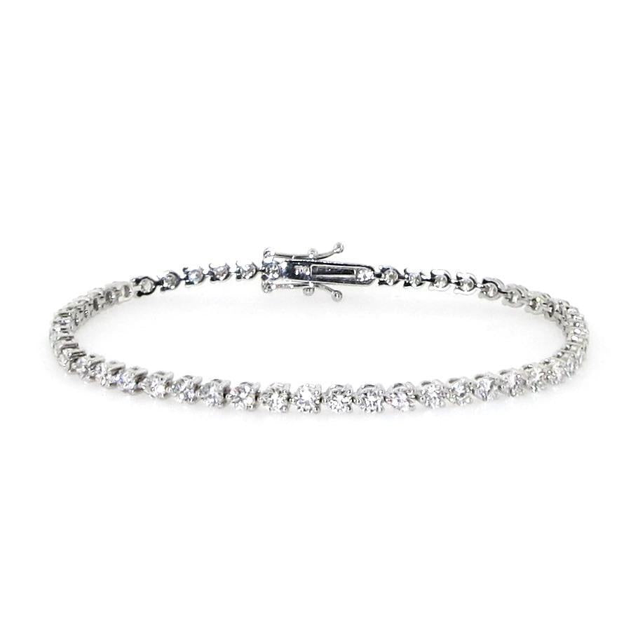18ct white gold 52=4.28ct round brilliant cut lab grown diamond tennis bracelet