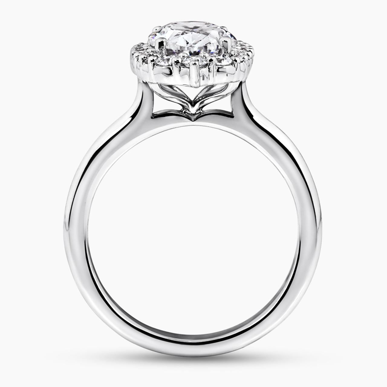 18ct white gold 2.00ct oval cut lab grown diamond halo ring