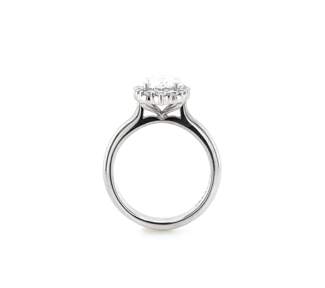 18ct white gold 2.00ct oval cut lab grown diamond halo ring