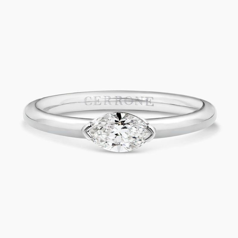 Platinum 0.40ct marquise diamond engagement ring