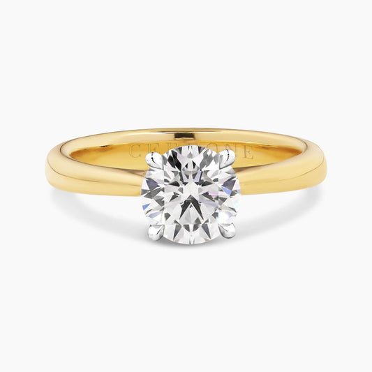 18ct yellow and white gold 1.20ct round brilliant cut LAB Grown diamond solitaire ring