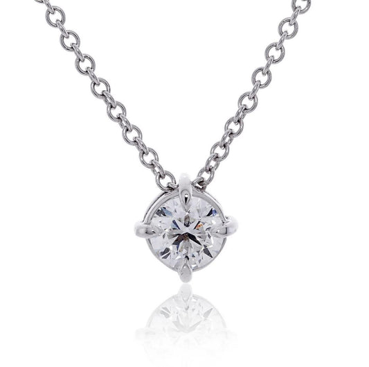 18ct white gold 0.46ct round brilliant cut diamond necklace