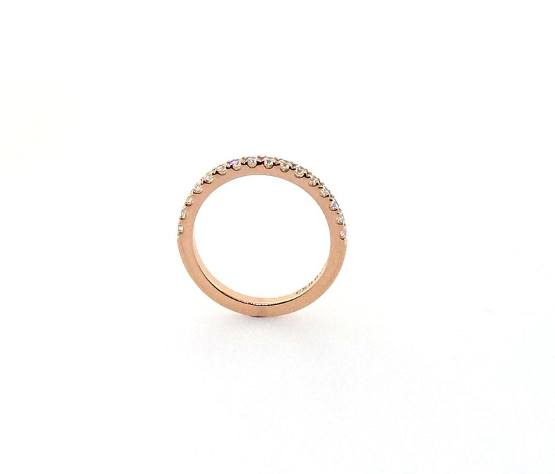 18ct rose gold round brilliant cut diamond ring side view