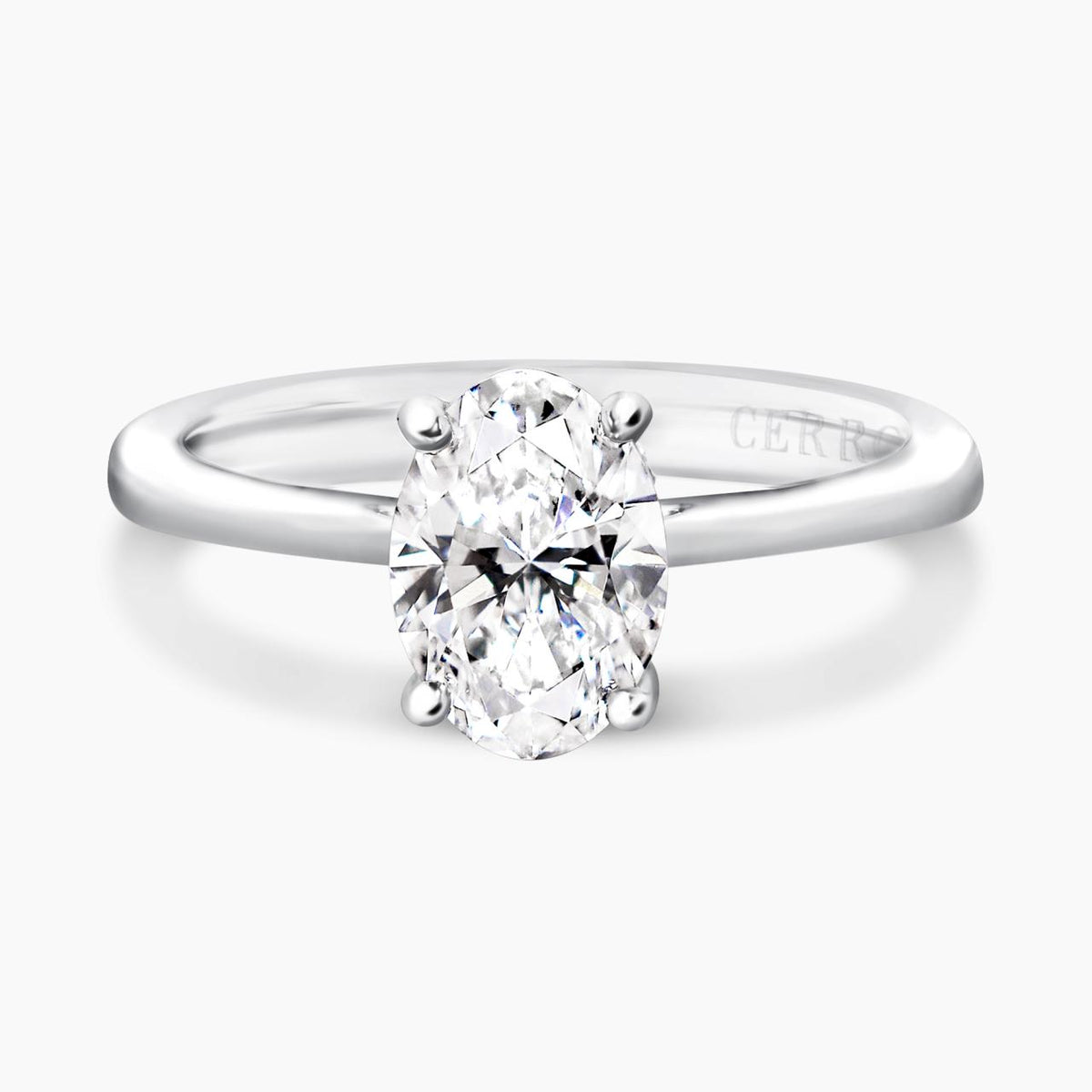 18ct white gold 1.25ct F VS1 oval LAB Grown diamond ring with hidden halo IGI Cert