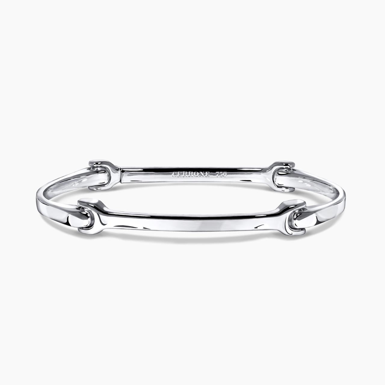 SENSI 18ct white gold gents dog bone bracelet
