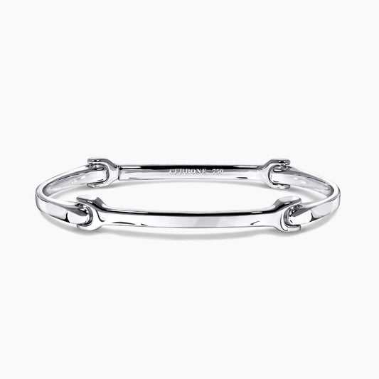 SENSI 18ct white gold gents dog bone bracelet